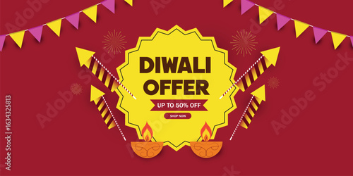 Diwali sale background with offer details banner for Indian festival Diwali celebration