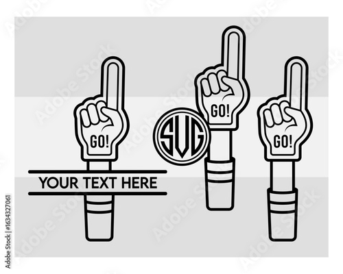 Fan Foam Fingers SVG Silhouette Bundle, Hands Up With Glove With Number One, Glove Svg, Hands Up Svg, Foam Hand Supporter, Fan Foam Fingers Png, Fan Foam Fingers Svg Images,