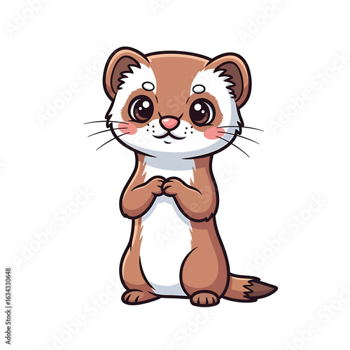 Cute weasel character illustration