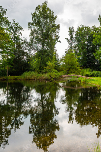 castle garden from castle Cannenburch near Vaassen in Gelderland, Netherlands 