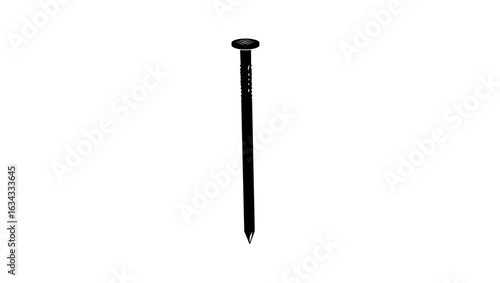 metal nail, black isolated silhouette