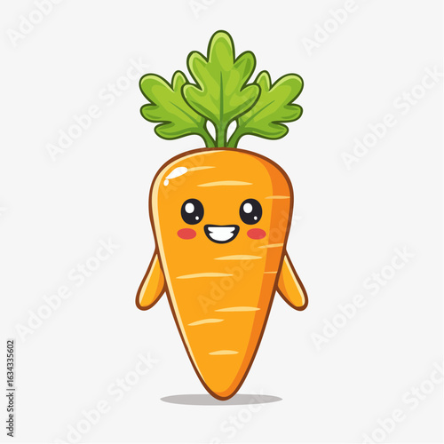 Adorable Carrot Cartoon Character Illustration for Healthy Eating and Educational Content