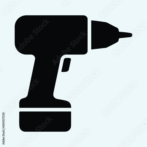 Silhouette power drill tool construction equipment vector illustrator