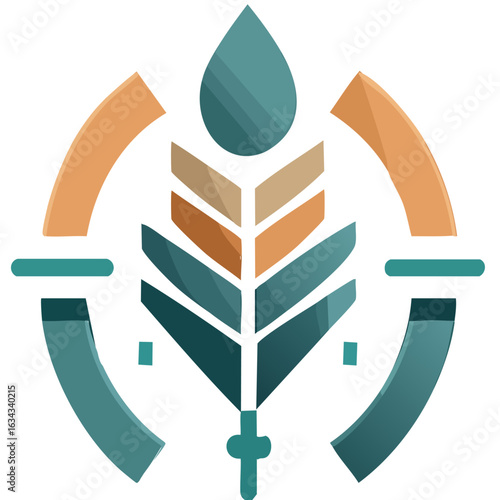 물고기를 모티브로 다양한 곡선과 색상을 활용해 추상적으로 표현한  일러스트입니다. 