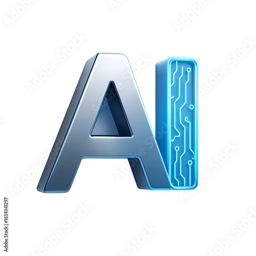 Minimalist style Artificial Intelligence Logo, AI logo Icon, AI Logo Letter, AI Logo Letter isolated on transparent background