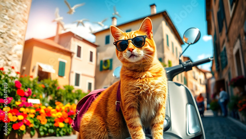 Cute Animal Characters Journaling and Exploring Scenic Travel Landscapes