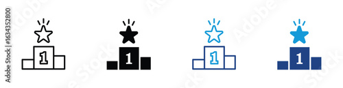 winner podium icon  set,  vector  illustration .