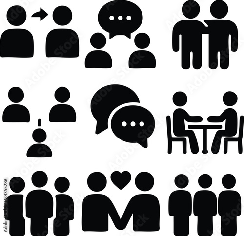 Diverse group of people connecting communicating and building relationships through shared