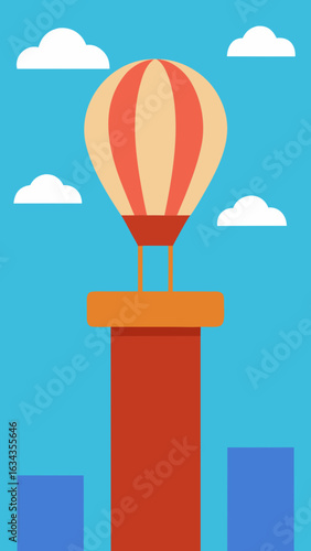 Podium on Hot Air Balloon above Scenic View