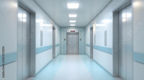 Wallpaper Mural Modern hospital corridor featuring bright lighting and clean design, symbolizing healthcare and recovery environments. Torontodigital.ca