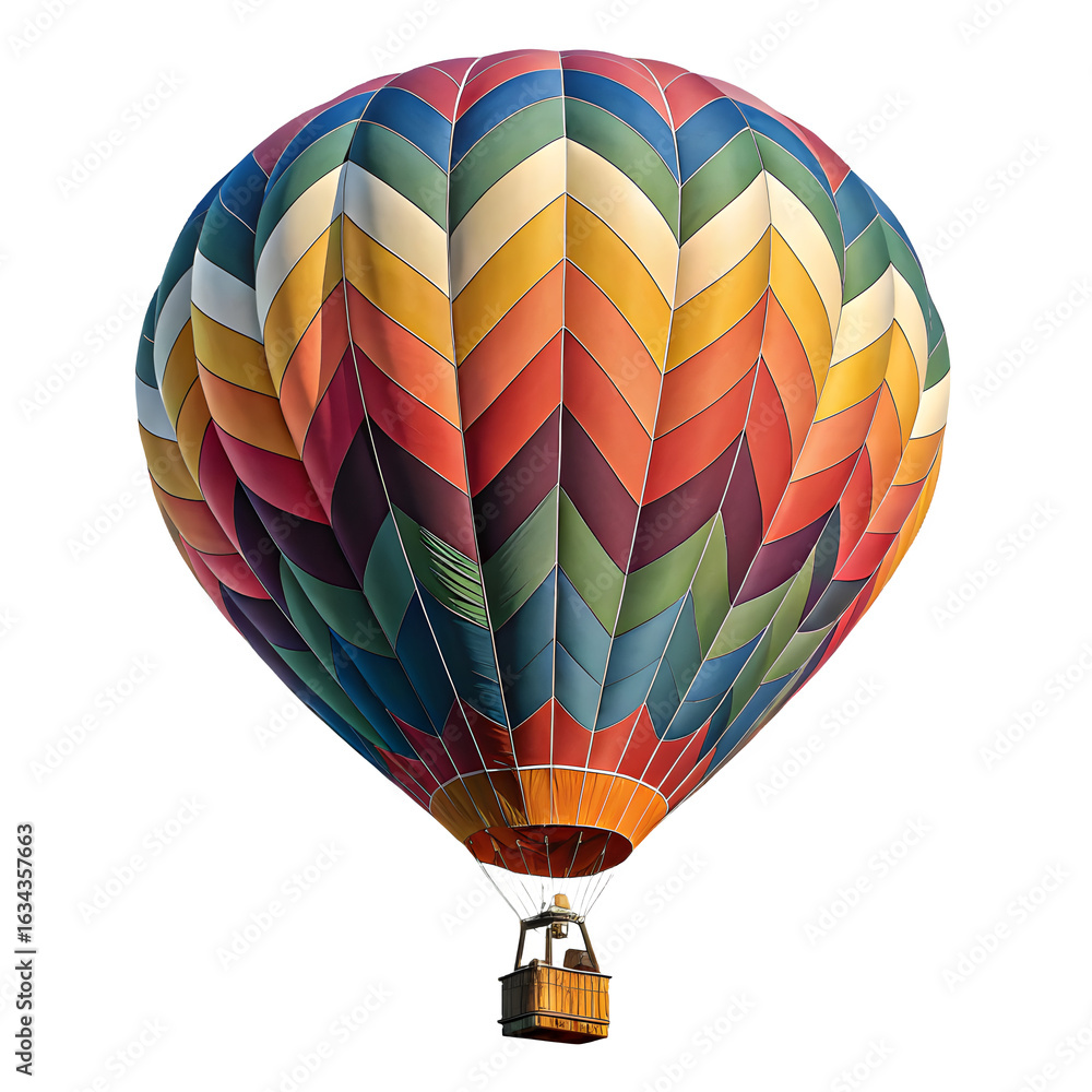 Fototapeta premium Colorful hot air balloon isolated on transparent background for travel concept