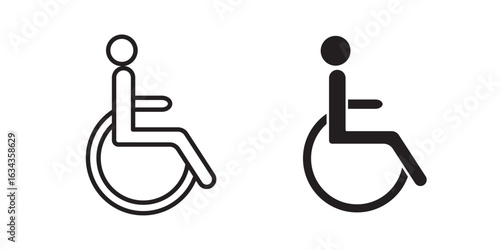 Wheel chair icon Handicapped patient line icon. linear style sign for mobile concept and web design. Disabled man outline vector icon. Symbol, logo illustration. Pixel perfect vector graphics