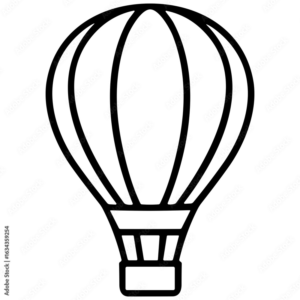 Obraz premium Simple Outline Hot Air Balloon Transportation Icon Illustration