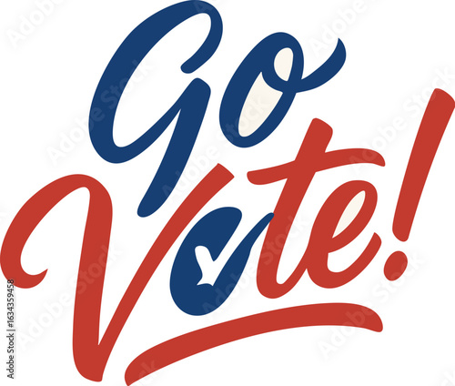 Express Your Voice Go Vote Encouragement in Bold Script for Democracy and Civic Duty with blue and