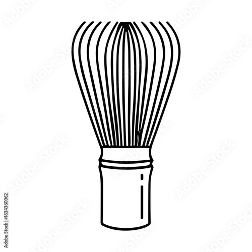 Minimalist Line Art Matcha Whisk Tool for Tea Ceremony Illustration