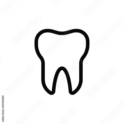 Simple Black Outline of a Tooth for Dental and Health Related Designs