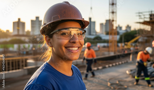 Woman Construction Worker And Portrait Outdoor At Building Site Contractor And Maintenance For Renovation Builder Happy With Project Management Urban Infrastructure And Architecture In Brazil