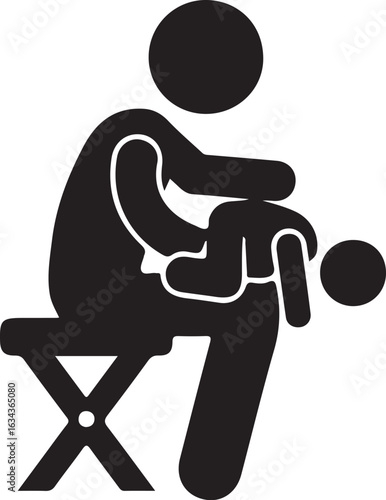Illustration of a parent spanking a child isolated on white background