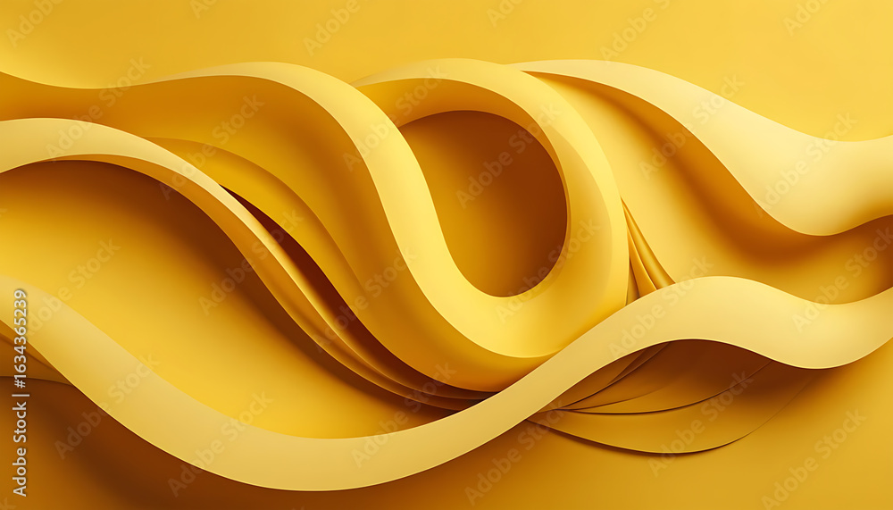 Obraz premium Abstract Yellow Curved Shape Design in Modern Artistic Style