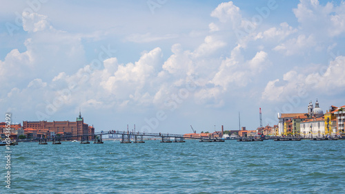 View of the Venetian Laguna, seen from the Giudecca Island, with Marghera Refinery in the background.  Worldwide famous, Venezia is a unique kind of city and UNESCO site.