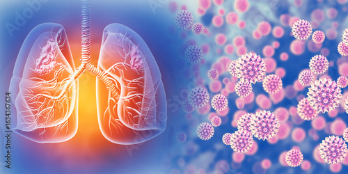Fototapete Chronic obstructive pulmonary disease, respiratory diseases, virus infection