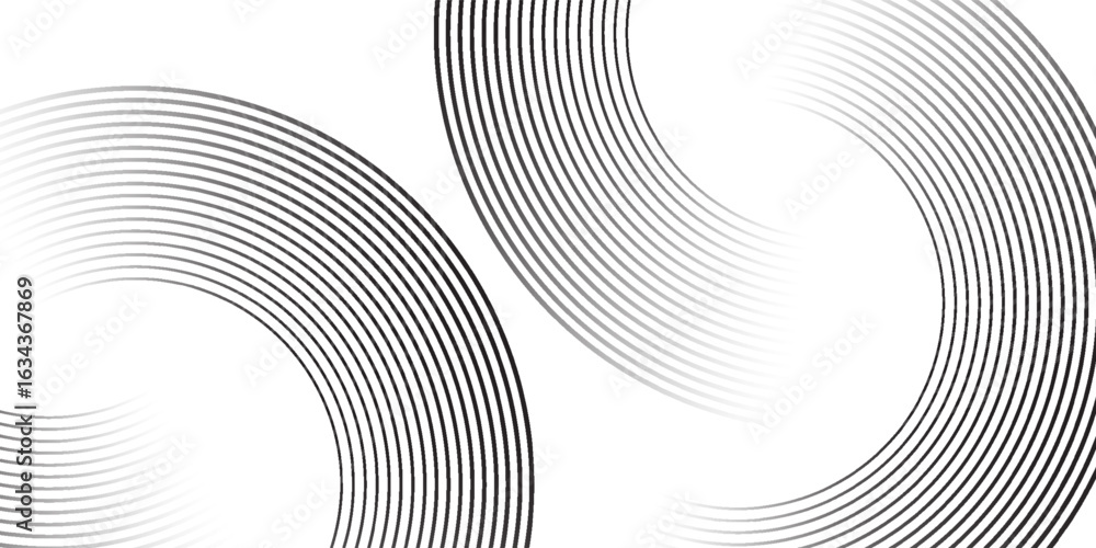 Black mascara circular texture, brush stroke isolated on white background. vector eps10
