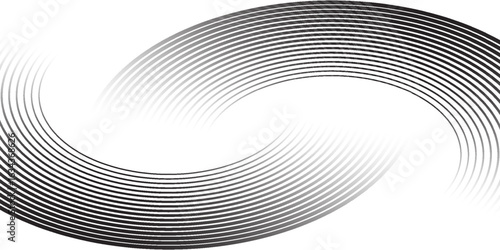 Black mascara circular texture, brush stroke isolated on white background. vector eps10