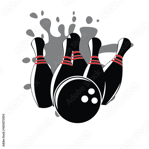 Simple and minimalist bowling ball designs you can use to create posters or logos