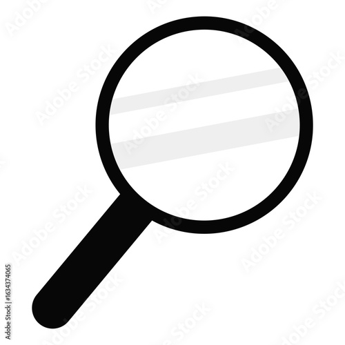 Search icon isolated on white background. Simple design. Magnifying glass. Flat style.