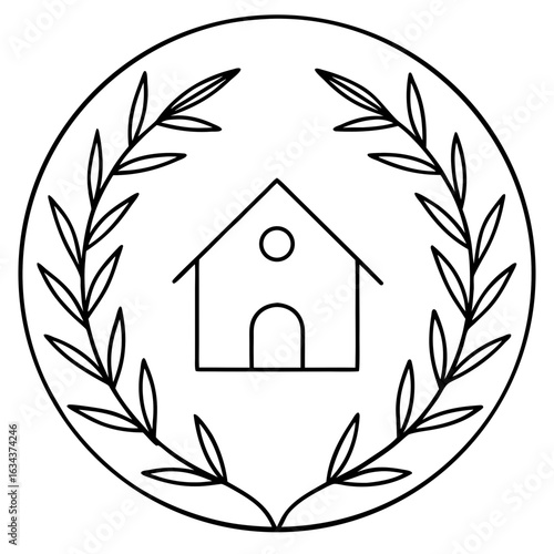 Elegant, symmetrical autumn logo