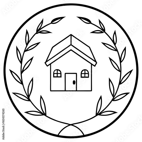 Elegant, symmetrical autumn logo