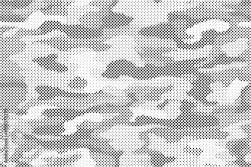 Abstract halftone background. Military camouflage effect dot seamless pattern texture. Dotted background as design element.