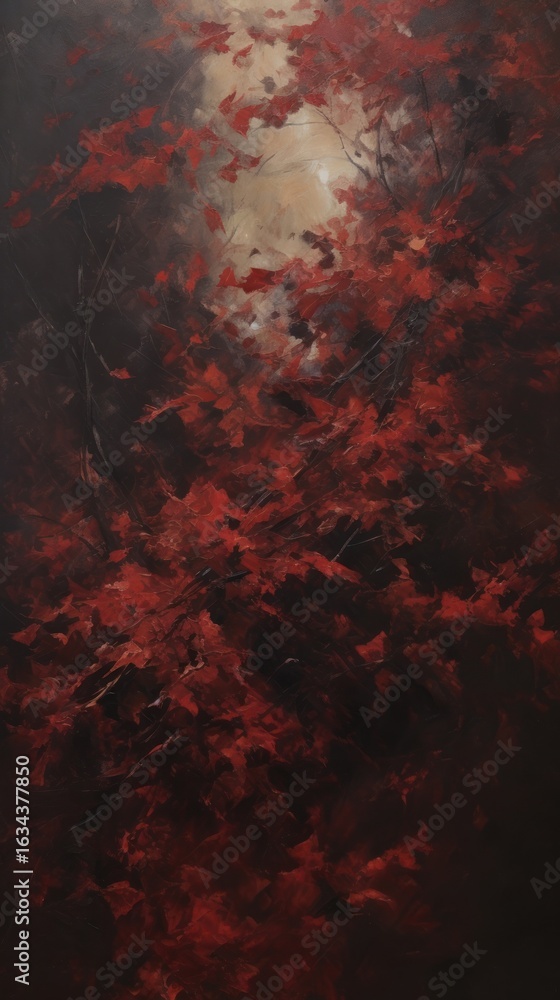 Fototapeta premium Fall painting plant tree.