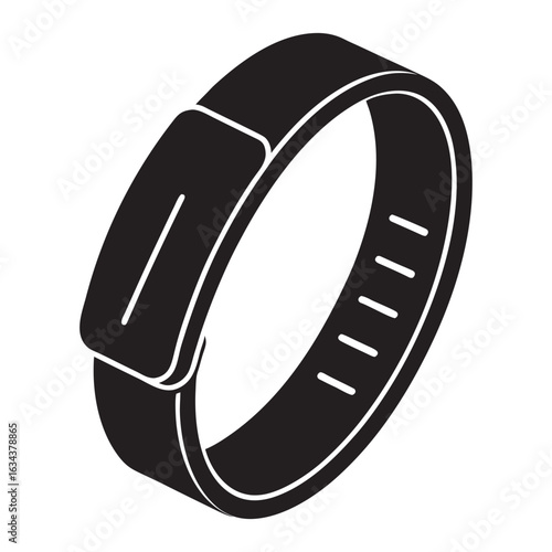 Modern fitness tracker silhouette icon representing health and activity tracking technology
