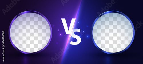 Modern versus background with circle frames and rays effects. Vector illustration