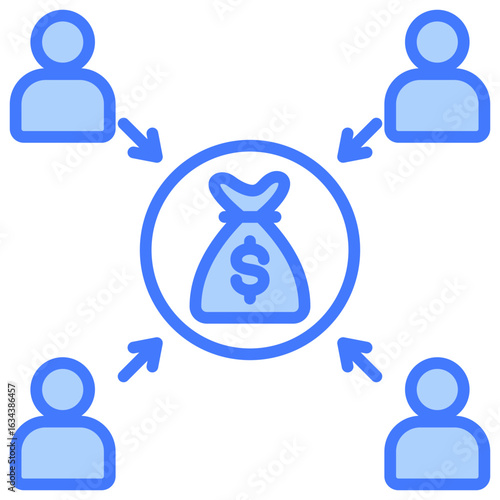 Crowdfunding Blue Icon
