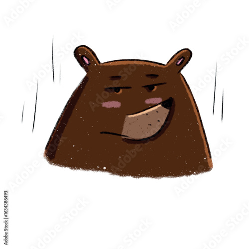 a cute little bear sticker for social media, for print, greeting card