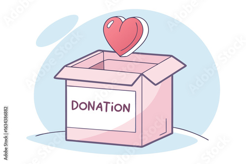 Charitable donation icon with supporting elements