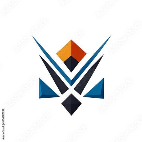Abstract geometric origami logo resembling a bird or paper plane for modern business branding