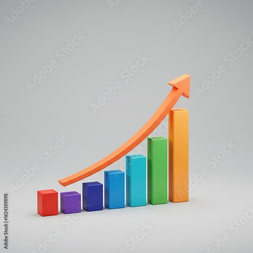 Free Download Ascending Rainbow: 3D Rendered Growth Chart - GFXLoad