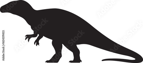 Iguanodon Dinosaur Silhouette Graphic Element for Paleontology and Kids Designs