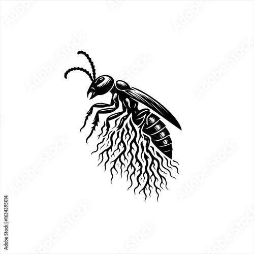 Stylized wasp insect illustration