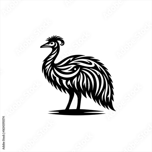 Emu profile tribal art
