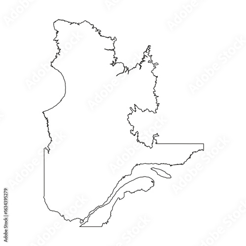 Quebec Province Map Black Outline Vector Illustration