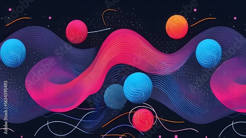 Colorful 3D Abstract Flowing Shapes Animation