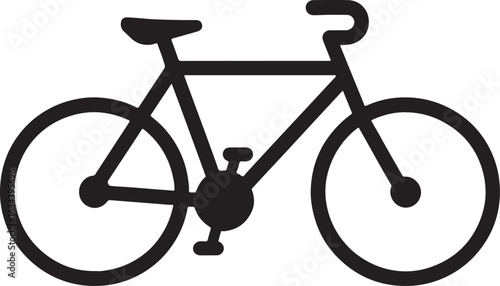 Black silhouette of a bicycle on a white background bike