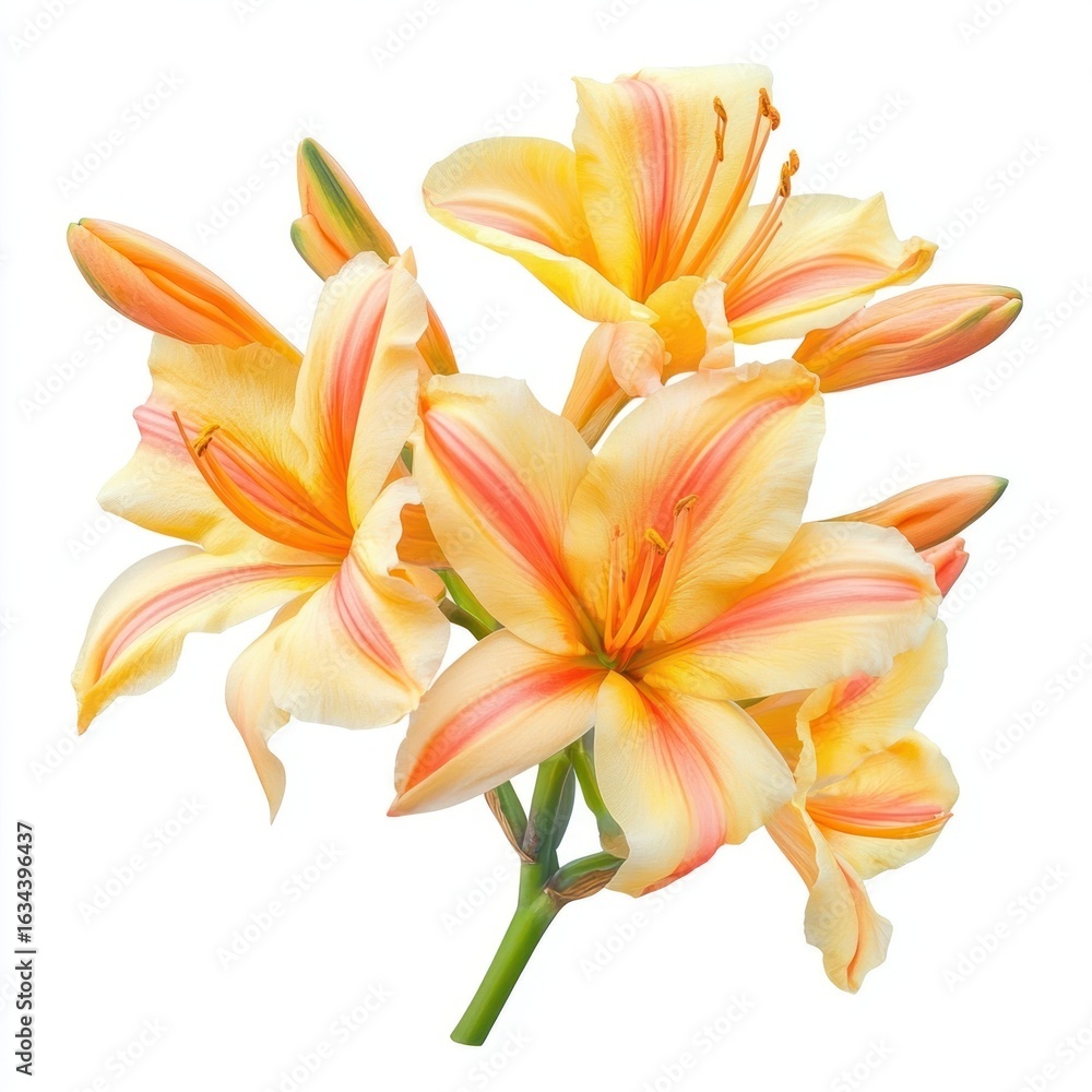 Fototapeta premium Tropical summer flower lily illustration botanical.