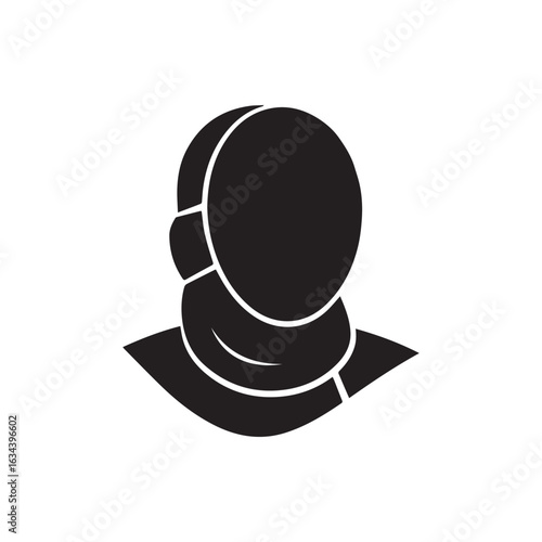 Fencing Athlete in a Helmet and Mask Black Silhouette Vector Icon