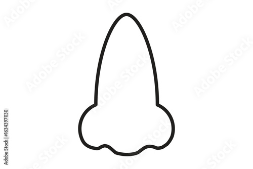 Simple nose icon vector, pictogram in flat style transparan background