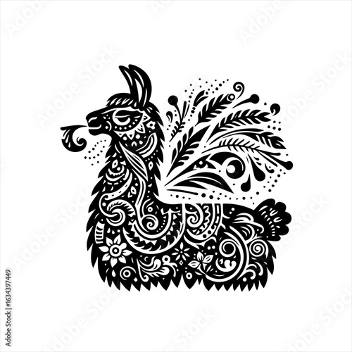 Decorative llama illustration